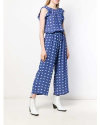 Синий комбинезон с украшением от Vivetta