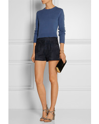 Синий короткий свитер от Miu Miu