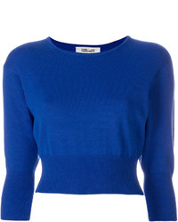 Синий короткий свитер