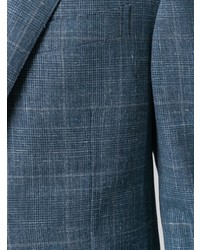 Синий костюм в шотландскую клетку от Corneliani
