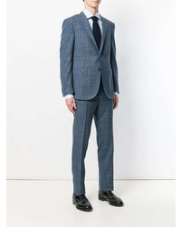 Синий костюм в шотландскую клетку от Corneliani