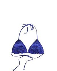Синий кружевной бикини-топ