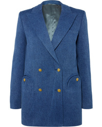 Женский синий льняной двубортный пиджак от Blazé Milano