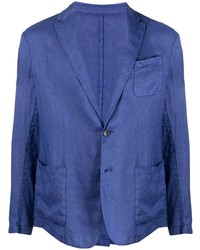Мужской синий льняной пиджак от Altea