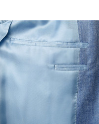 Мужской синий льняной пиджак от Canali