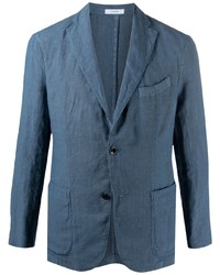 Мужской синий льняной пиджак от Boglioli
