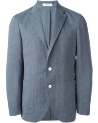 Мужской синий льняной пиджак от Boglioli