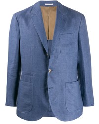 Мужской синий льняной пиджак от Brunello Cucinelli