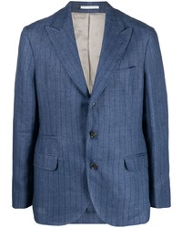 Мужской синий льняной пиджак от Brunello Cucinelli