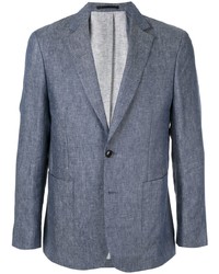 Мужской синий льняной пиджак от Cerruti 1881