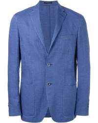 Мужской синий льняной пиджак от Corneliani