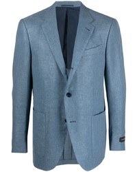 Мужской синий льняной пиджак от Ermenegildo Zegna