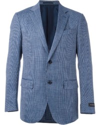 Мужской синий льняной пиджак от Ermenegildo Zegna