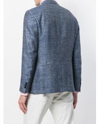 Мужской синий льняной пиджак от Cantarelli
