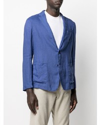 Мужской синий льняной пиджак от Altea