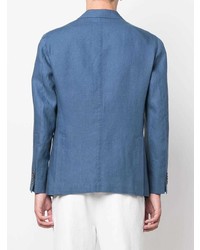 Мужской синий льняной пиджак от Boglioli