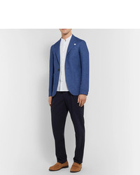 Мужской синий льняной пиджак от Oliver Spencer