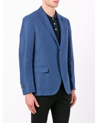 Мужской синий льняной пиджак от Lardini