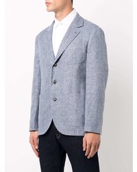 Мужской синий льняной пиджак от Brunello Cucinelli