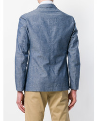 Мужской синий льняной пиджак от Lardini