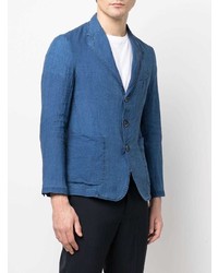 Мужской синий льняной пиджак от Barena