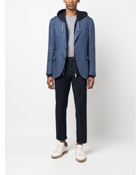 Мужской синий льняной пиджак от Brunello Cucinelli