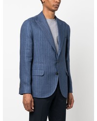 Мужской синий льняной пиджак от Brunello Cucinelli