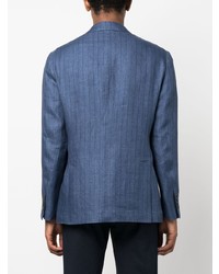 Мужской синий льняной пиджак от Brunello Cucinelli