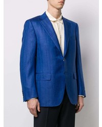 Мужской синий льняной пиджак от Canali