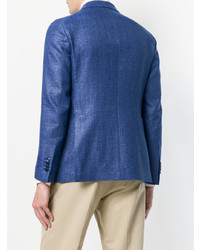 Мужской синий льняной пиджак от Tagliatore
