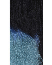 Женский синий меховой шарф от Jocelyn