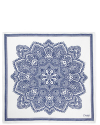 Синий нагрудный платок с "огурцами" от Drakes