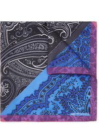 Синий нагрудный платок с "огурцами" от Etro