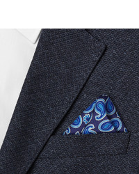 Синий нагрудный платок с "огурцами" от Turnbull & Asser