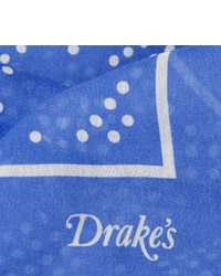 Синий нагрудный платок с принтом от Drakes