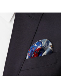 Синий нагрудный платок с принтом от Drakes