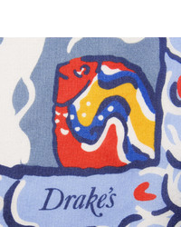 Синий нагрудный платок с принтом от Drakes