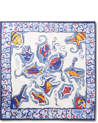 Синий нагрудный платок с принтом от Drakes