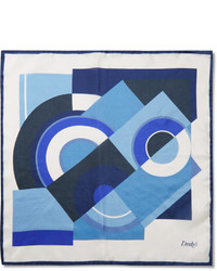 Синий нагрудный платок с принтом от Drakes