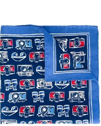 Синий нагрудный платок с принтом от Kiton