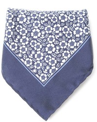 Синий нагрудный платок с цветочным принтом от Canali