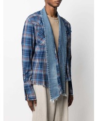 Мужской синий открытый кардиган от Greg Lauren