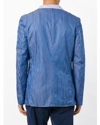 Мужской синий пиджак в вертикальную полоску от Comme Des Garcons SHIRT