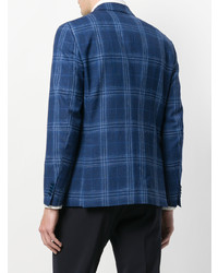 Мужской синий пиджак в клетку от Cantarelli