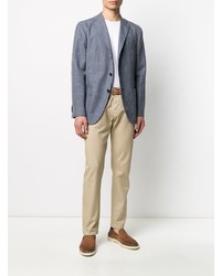 Мужской синий пиджак в клетку от Boglioli