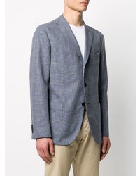 Мужской синий пиджак в клетку от Boglioli