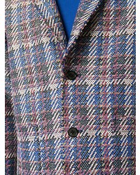 Мужской синий пиджак в клетку от Coohem