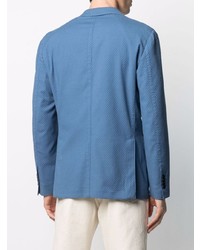 Мужской синий пиджак в клетку от Lardini