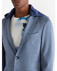 Мужской синий пиджак с принтом от Etro