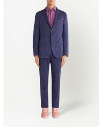 Мужской синий пиджак с принтом от Etro